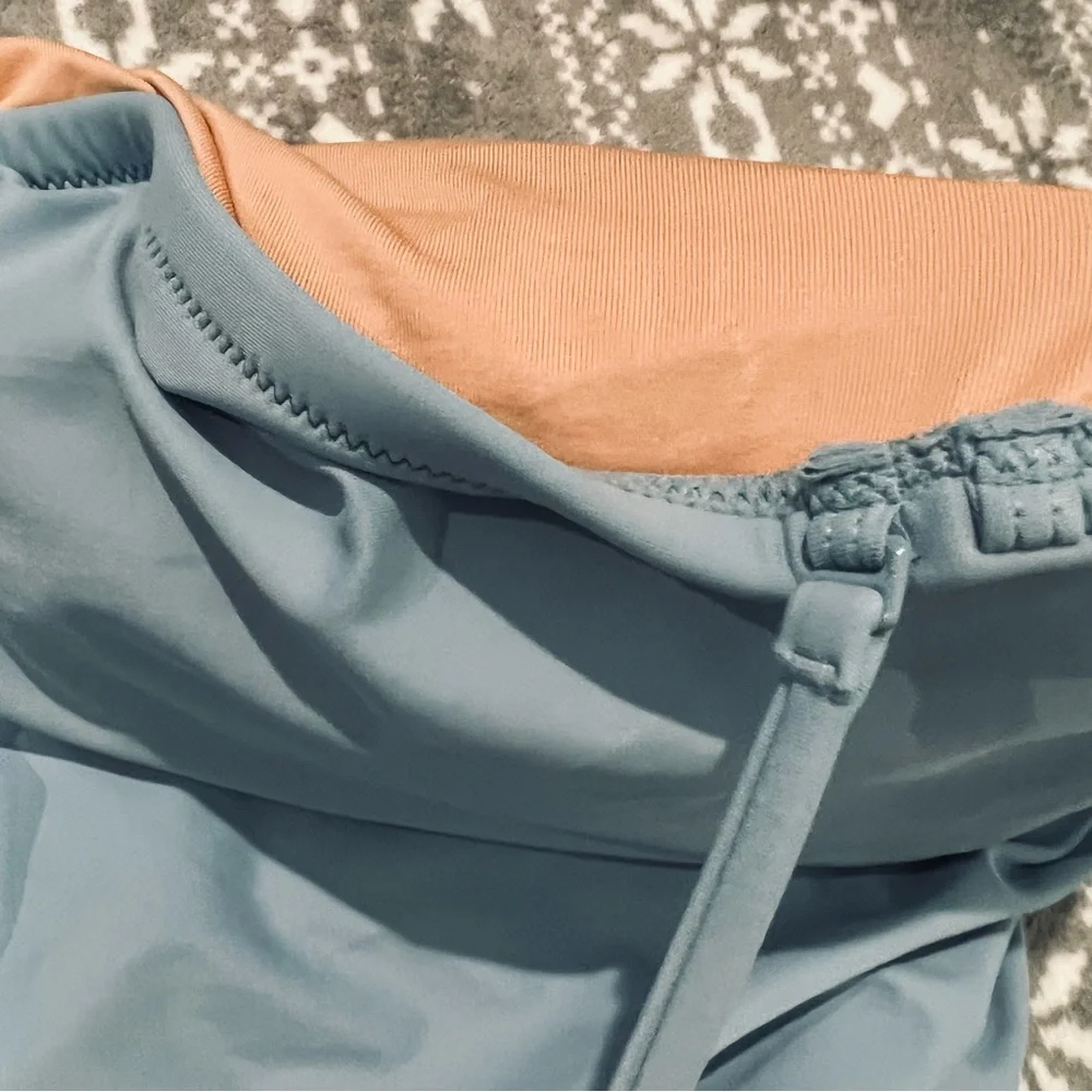 J.Crew Ruched Bandeau One-Piece BC115 / Blue Mist Size 24‎ Plus Minimalist